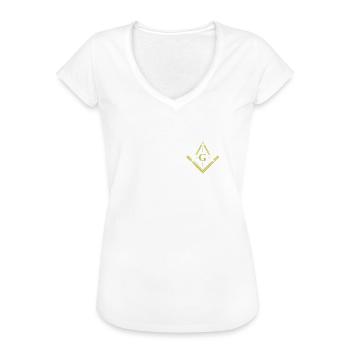 Freimaurer Maurer Illuminati Symbol Zirkel Winkel - Frauen Vintage T-Shirt - Schwarz - Vorne - Danielle (179cm)