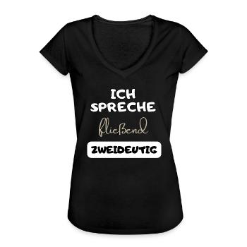 lustiger witziger Spruch zweideutig Text Geschenk - Frauen Vintage T-Shirt - Schwarz - Vorne