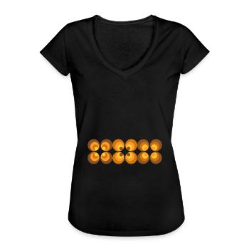 70er Jahre Blume Muster Retro - Frauen Vintage T-Shirt - Schwarz - Vorne - Danielle (179cm)