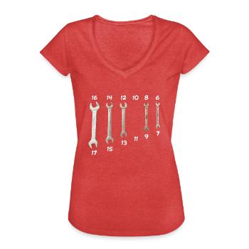Immer verloren - Frauen Vintage T-Shirt - Rot meliert - Vorne - Danielle (179cm)
