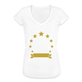 Star Wreath Banner - Women's Vintage T-Shirt - black - Front - Danielle (179cm)