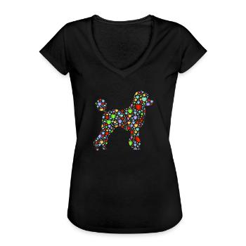 Pudel-Herzen - Frauen Vintage T-Shirt - Schwarz - Vorne - Danielle (179cm)