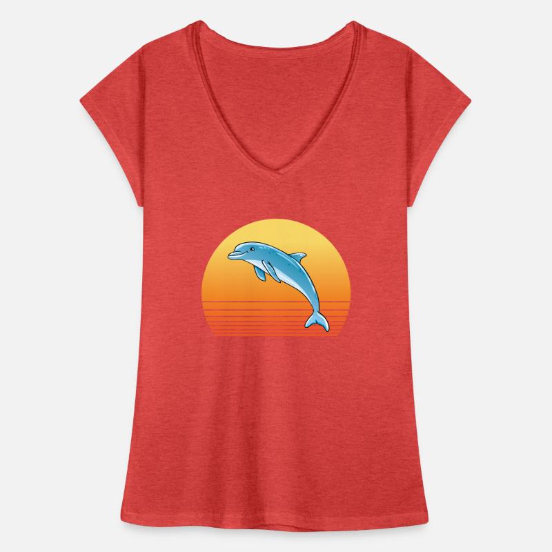 Dolphin Sun T-shirt vintage Femme