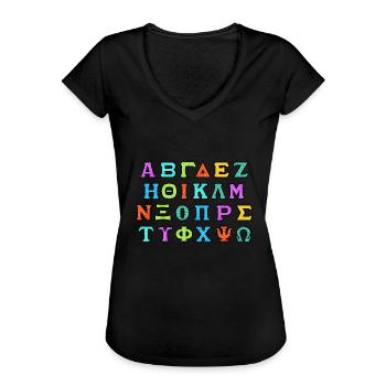 Greek Alphabet - Women's Vintage T-Shirt - black - Front - Danielle (179cm)