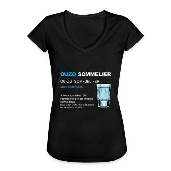 Ouzo Sommelier Saufen JGA Männertag Party - Frauen Vintage T-Shirt - Schwarz - Vorne - Danielle (179cm)