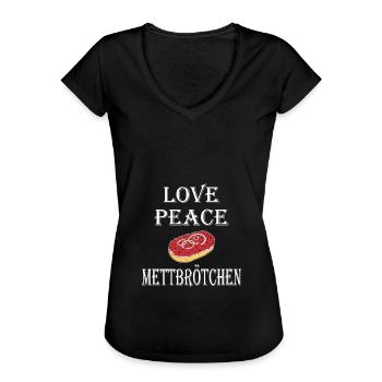 Mettbrötchen Mett Mettigel - Frauen Vintage T-Shirt - Schwarz - Vorne