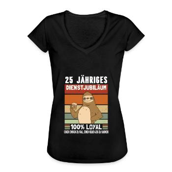 Firmenjubiläum 25 Jahre Dienst - Frauen Vintage T-Shirt - Schwarz - Vorne - Danielle (179cm)
