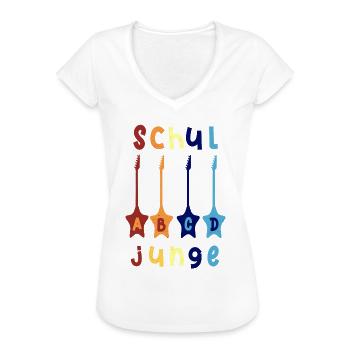 Schuljunge ABCD Rockgitarre T shirt - Frauen Vintage T-Shirt - Schwarz - Vorne - Danielle (179cm)