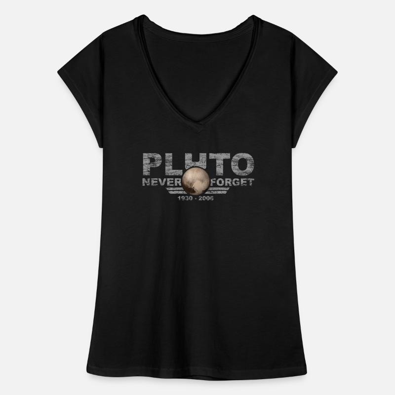 Never Forget Pluto Design Retro Style Funny Space Women's Vintage T-Shirt