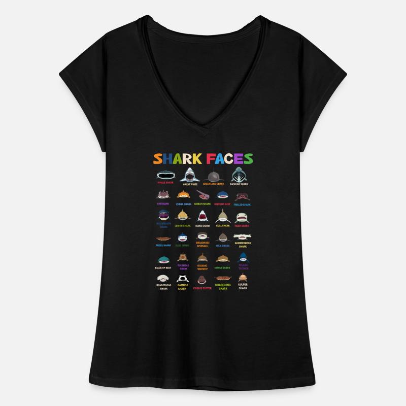 Types de visages de requins. Identification du visage du requin T-shirt vintage Femme