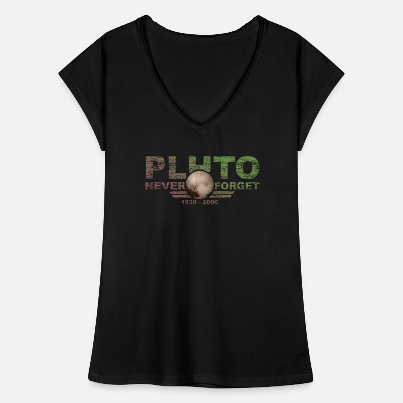 Never Forget Pluto Design Retro Style Funny Space Women's Vintage T-Shirt