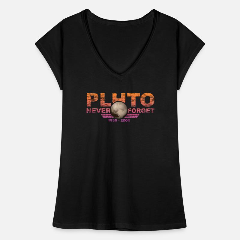 Never Forget Pluto Design Retro Style Funny Space Women's Vintage T-Shirt