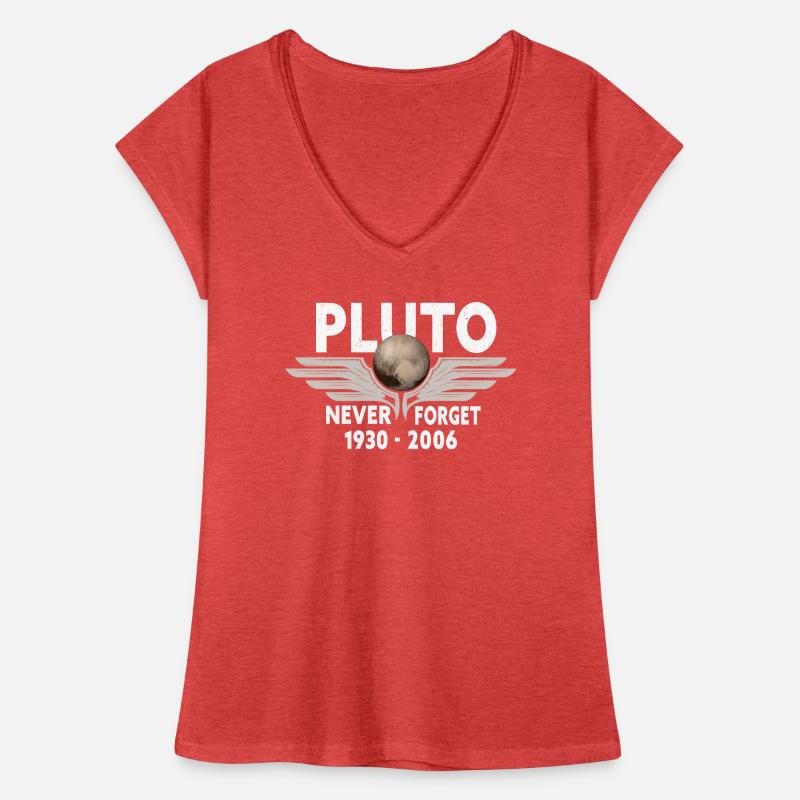 Never Forget Pluto Design Retro Style Funny Space Women's Vintage T-Shirt