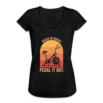 Wenn es zweifelt, treten Sie es aus - Frauen Vintage T-Shirt - Schwarz - Vorne - Danielle (179cm)