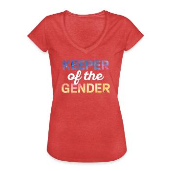 Hüter des Geschlechts - Frauen Vintage T-Shirt - Rot meliert - Vorne - Danielle (179cm)