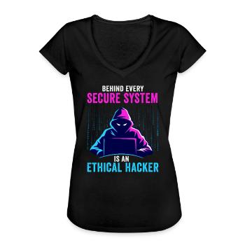 Ethische Hacker-Cybersicherheitsexpertise - Frauen Vintage T-Shirt - Schwarz - Vorne - Danielle (179cm)