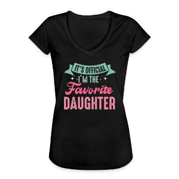 C’est officiel Je suis la fille préférée - T-shirt vintage Femme - noir - Devant