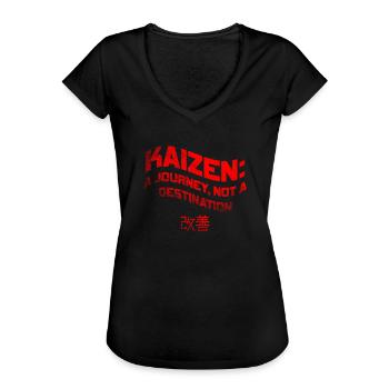 Kaizen : un voyage, pas une destination - T-shirt vintage Femme - noir - Devant - Danielle (179cm)
