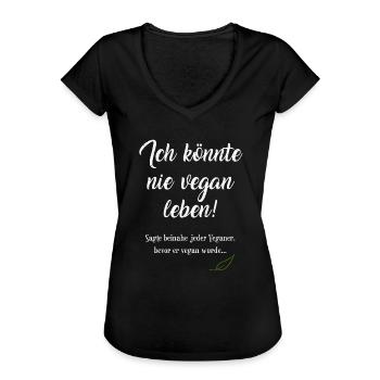 Veganerin & Veganer; coole Tierrechtler-Klamotten - Frauen Vintage T-Shirt - Schwarz - Vorne