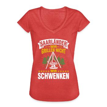 Schwenker Saarland schwenken Saarlaender grillen - Frauen Vintage T-Shirt - Rot meliert - Vorne - Danielle (179cm)