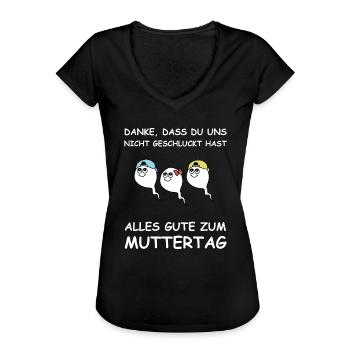 Alles gute zum Muttergag | Sperma, lustige Sprüche - Frauen Vintage T-Shirt - Schwarz - Vorne