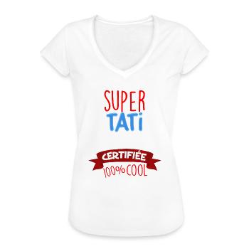 Pour Ma Super Tati Qui Déchire Certifiée Cool - T-shirt vintage Femme - noir - Devant - Danielle (179cm)