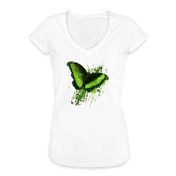 Butterfly green by Mrs Peanut butterfly green - Women's Vintage T-Shirt - black - Front - Danielle (179cm)