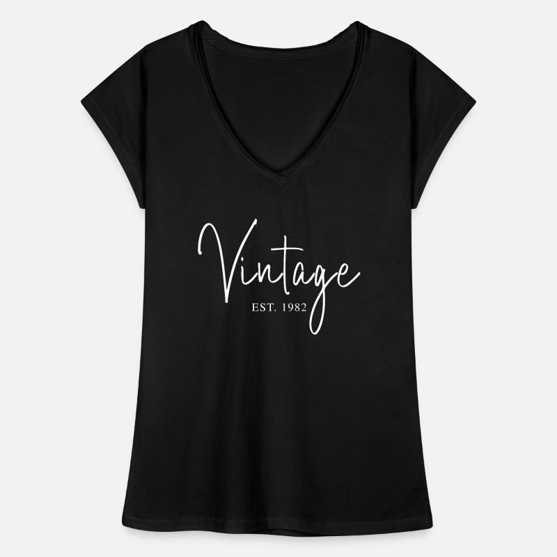 Vintage Est. 1982 Jahrgangsdesign Script Geschenk Frauen Vintage T-Shirt