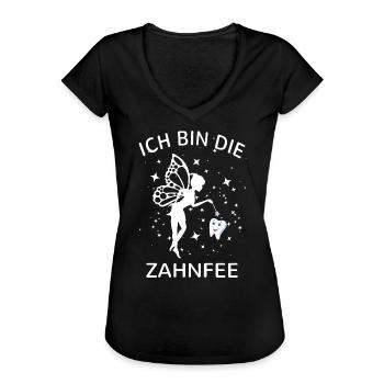 Zahnfee Zahn Fee zaubern Zauberstab Zahnarzt - Frauen Vintage T-Shirt - Schwarz - Vorne - Danielle (179cm)