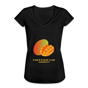 Puis-je toucher votre MANGO? - T-shirt vintage Femme - noir - Devant - Danielle (179cm)