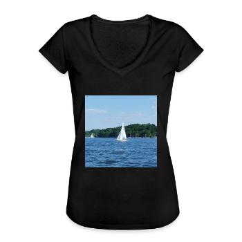 Boot - Frauen Vintage T-Shirt - Schwarz - Vorne - Danielle (179cm)