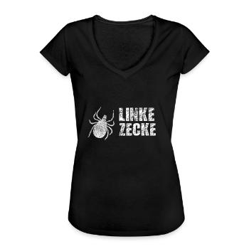Linke Zecke, Antifa, Gegen Nazis, Alerta - Frauen Vintage T-Shirt - Schwarz - Vorne - Danielle (179cm)