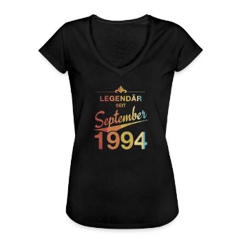 30. Geburtstag Legendär seit September 1994 - Frauen Vintage T-Shirt - Schwarz - Vorne - Danielle (179cm)
