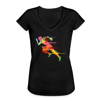Sprinter Sprint Läufer Laufen Joggen Sport - Frauen Vintage T-Shirt - Schwarz - Vorne - Danielle (179cm)