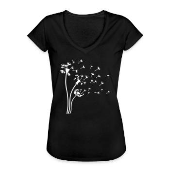 Pissenlit Fleurs Jardin Pissenlit - T-shirt vintage Femme - noir - Devant