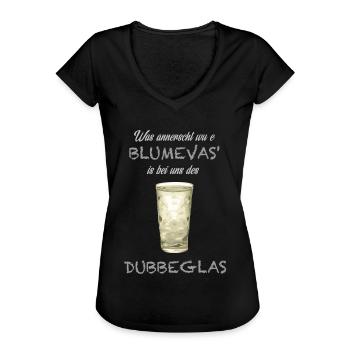 Dubbeglas Blumevas' - Frauen Vintage T-Shirt - Schwarz - Vorne