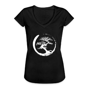 Baum des Lebens - Zen - Yoga Baum - Frauen Vintage T-Shirt - Schwarz - Vorne - Danielle (179cm)