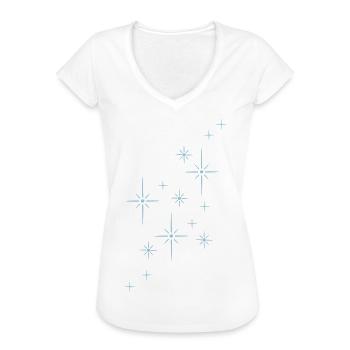 Glitzer Sterne Funkeln - Frauen Vintage T-Shirt - Schwarz - Vorne - Danielle (179cm)