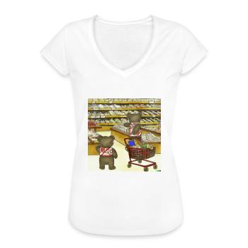 Teddybären kaufen Lebensmittel in Japan ukiyo - Frauen Vintage T-Shirt - Schwarz - Vorne - Danielle (179cm)