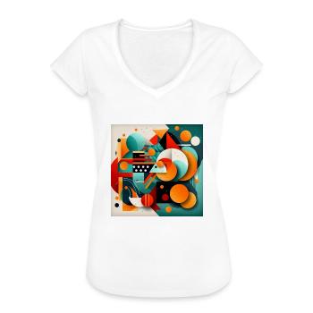 Abstrakte Kunst - Frauen Vintage T-Shirt - Schwarz - Vorne - Danielle (179cm)