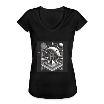 Celestial Pyramid - Astronomy - Women's Vintage T-Shirt - black - Front - Danielle (179cm)