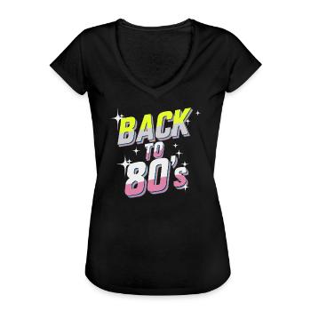 Back to 80's - T-shirt vintage Femme - noir - Devant - Danielle (179cm)