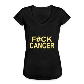 Cancer "Fuck cancer" - Frauen Vintage T-Shirt - Schwarz - Vorne - Danielle (179cm)