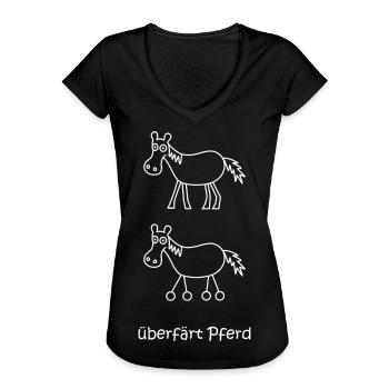 überfärt Pferd, überfahren, Pferd Pferd mit Rädern - Frauen Vintage T-Shirt - Schwarz - Vorne