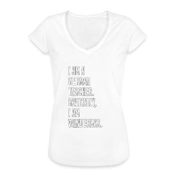 German Teacher - Women's Vintage T-Shirt - black - Front - Danielle (179cm)