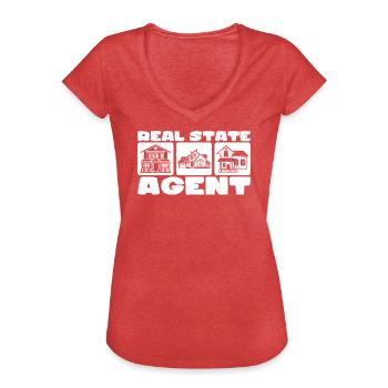 Real EState Agent - Women's Vintage T-Shirt - heather red - Front - Danielle (179cm)