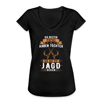 Jagd Vater Tochter Jagd Jagd Geschenk - Frauen Vintage T-Shirt - Schwarz - Vorne - Danielle (179cm)