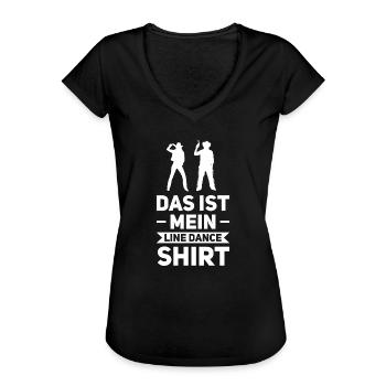 Line Dance Linedancer Linedance Geschenk - Frauen Vintage T-Shirt - Schwarz - Vorne