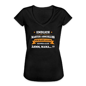 Master Abschluss Master-Abschluss Geschenk - Frauen Vintage T-Shirt - Schwarz - Vorne - Danielle (179cm)