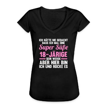18. Geburtstag 18 Jahre 18 Jahre alt Geschenk - Frauen Vintage T-Shirt - Schwarz - Vorne